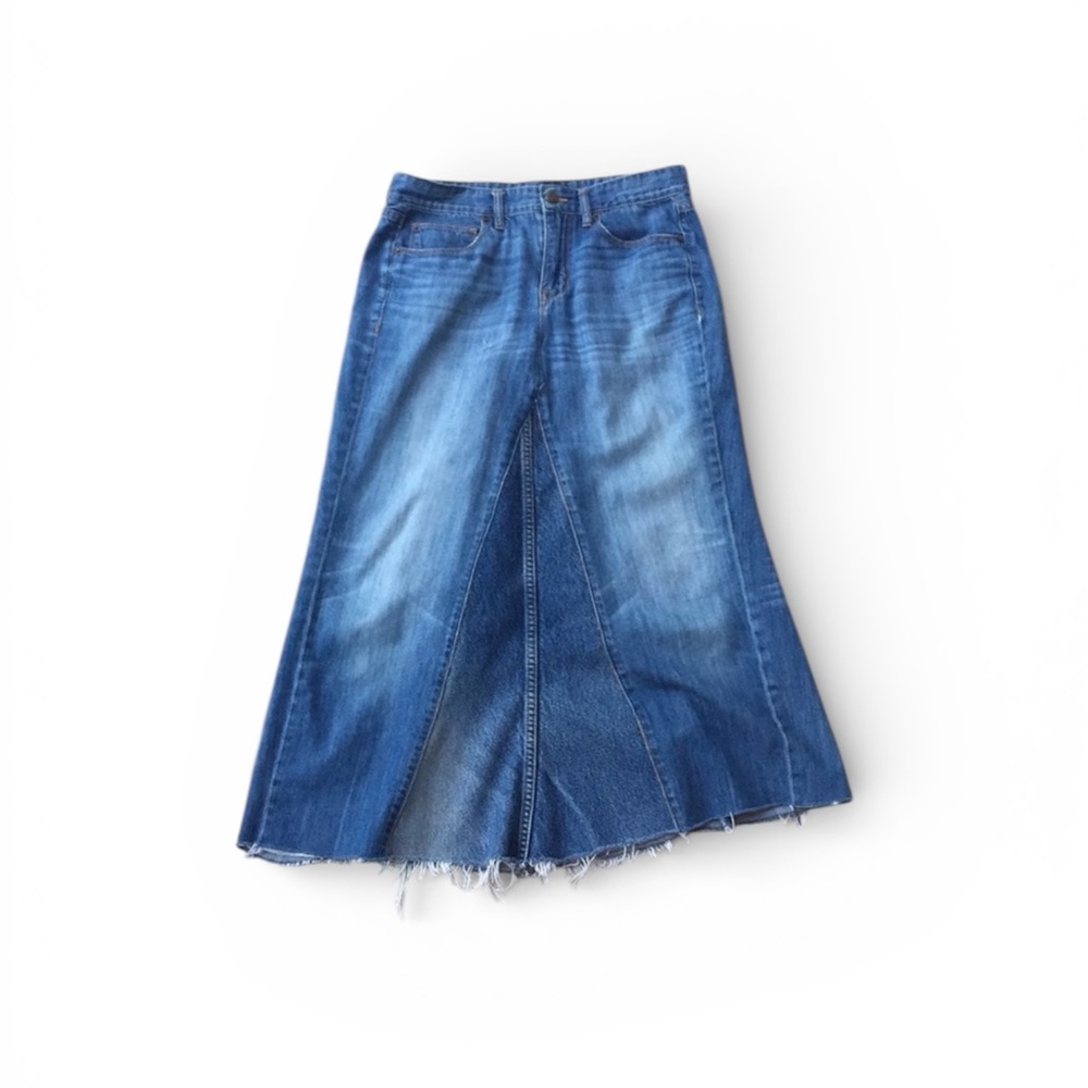 denim skirt made from J Crew jeans